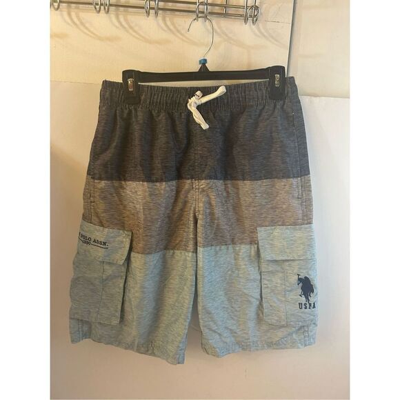 Us Polo swim shorts small rn#110078 blue gray pony - Picture 1 of 8